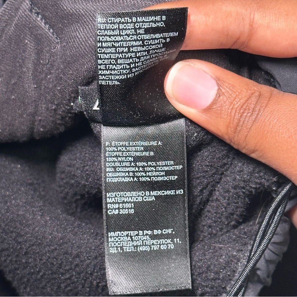The North Face Black Gray Polartec Amyn Fleece Jacket Full-Length Zipper 2XL - Picture 11 of 12